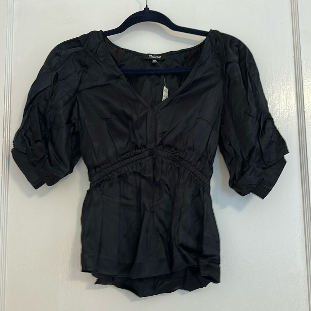 Madewell black blouse